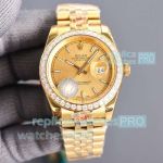 AAA Clone Rolex Datejust II Citizen 8215 Yellow Gold Watch Diamond Bezel 